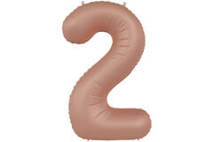 Foil balloon Number 2 - Vintage Rose - Ultra Matt - 86 cm