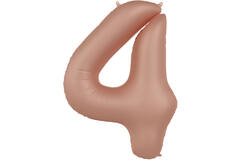 Foil balloon Number 4 - Vintage Rose - Ultra Matt - 86 cm