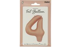 Foil balloon Number 4 - Vintage Rose - Ultra Matt - 86 cm