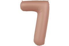 Foil balloon Number 7 - Vintage Rose - Ultra Matt - 86 cm