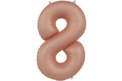 Foil balloon Number 8 - Vintage Rose - Ultra Matt - 86 cm