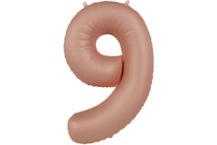 Foil balloon Number 9 - Vintage Rose - Ultra Matt - 86 cm