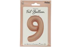 Foil balloon Number 9 - Vintage Rose - Ultra Matt - 86 cm