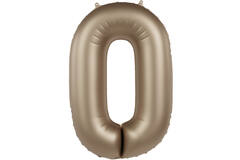 Foil balloon Number 0 - Starlight Gold - Satin Gloss - 86 cm
