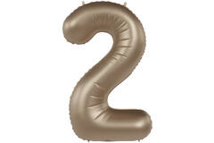Foil balloon Number 2 - Starlight Gold - Satin Gloss - 86 cm