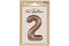 Foil balloon Number 2 - Starlight Gold - Satin Gloss - 86 cm
