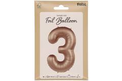 Foil balloon Number 3 - Starlight Gold - Satin Gloss - 86 cm
