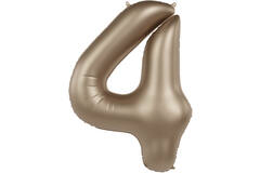 Foil balloon Number 4 - Starlight Gold - Satin Gloss - 86 cm