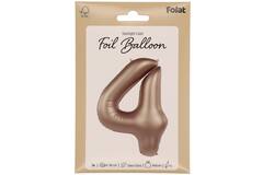 Foil balloon Number 4 - Starlight Gold - Satin Gloss - 86 cm