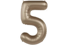Foil balloon Number 5 - Starlight Gold - Satin Gloss - 86 cm