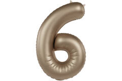 Foil balloon Number 6 - Starlight Gold - Satin Gloss - 86 cm