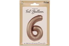 Foil balloon Number 6 - Starlight Gold - Satin Gloss - 86 cm