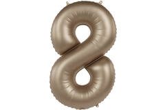 Foil balloon Number 8 - Starlight Gold - Satin Gloss - 86 cm