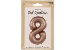 Foil balloon Number 8 - Starlight Gold - Satin Gloss - 86 cm