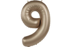 Foil balloon Number 9 - Starlight Gold - Satin Gloss - 86 cm