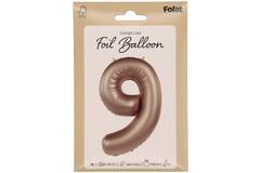 Foil balloon Number 9 - Starlight Gold - Satin Gloss - 86 cm