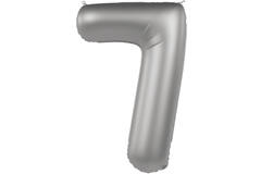 Foil balloon Number 7 - Moonlight Silver - Satin Gloss - 86 cm
