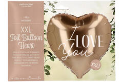 Foil Balloon - Shape - Heart - ‘I love you’ - Gold - 98x98 cm