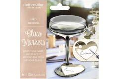 Glass Markers - Wedding - 6 pieces