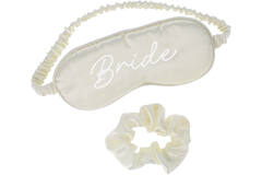 Sleep Mask & Scrunchie - Bride - Wedding - White