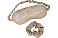 Sleep Mask & Scrunchie - Bride Squad - Wedding - Cream