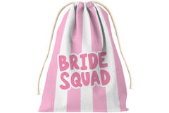 Gift bag - Bride Squad - She Said Yaasss - Polyester - Pink/White