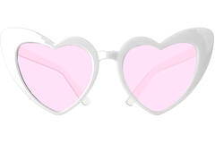 Glasses - Heart - She Said Yaasss - White