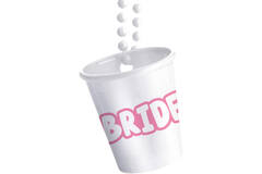 Shot glass on chain - Bride - She Said Yaasss - White