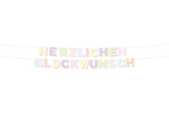 Letter Banner - HERZLICHEN GLÜCKWUNSCH - Dreamy Pastels - 3 metres