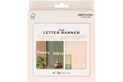 Letter Banner - HAPPY BIRTHDAY - Dreamy Pastels - Wood - 4 metres