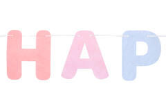 Letter Banner - HAPPY BIRTHDAY - Dreamy Pastels - Felt - 2.8 metres