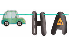 Letter Banner Set - Happy Birthday - Wacky Wheels - 1.5 meter