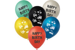 Latex balloons - Wacky Wheels - 33 cm - 6 pieces