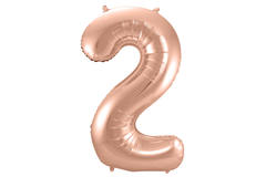 Foil Balloon Number 2 - Rose Gold - 86 cm