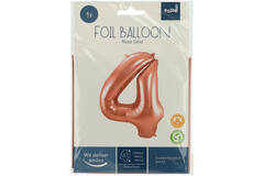 Foil Balloon Number 4 - Rose Gold - 86 cm
