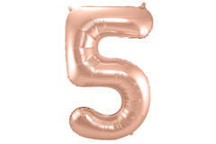 Foil Balloon Number 5 - Rose Gold - 86 cm