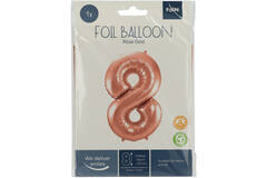 Foil Balloon Number 8 - Rose Gold - 86 cm