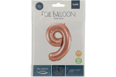 Foil Balloon Number 9 - Rose Gold - 86 cm