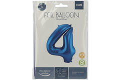 Foil Balloon Number 4 - Blue - 86 cm