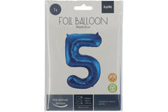 Foil Balloon Number 5 - Blue - 86 cm