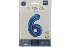 Foil Balloon Number 6 - Blue - 86 cm