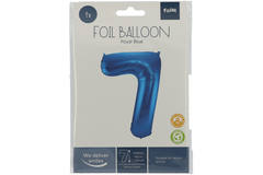 Foil Balloon Number 7 - Blue - 86 cm