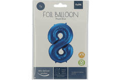 Foil Balloon Number 8 - Blue - 86 cm