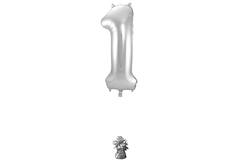 Foil Balloon Number 1 - Silver - 86 cm