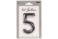 Foil Balloon Number 5 - Silver - 86 cm
