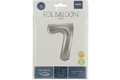 Foil Balloon Number 7 - Silver - 86 cm
