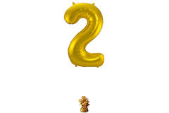 Foil Balloon Number 2 - Gold - 86 cm