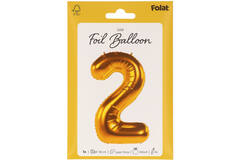 Foil Balloon Number 2 - Gold - 86 cm
