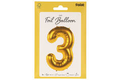 Foil Balloon Number 3 - Gold - 86 cm