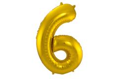 Foil Balloon Number 6 - Gold - 86 cm